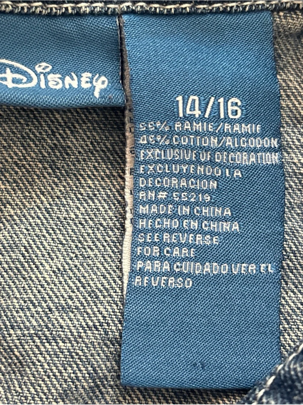 Disney Kids' Denim Jacket with Classic Mickey & Friends Embroidery - Blue 14/16